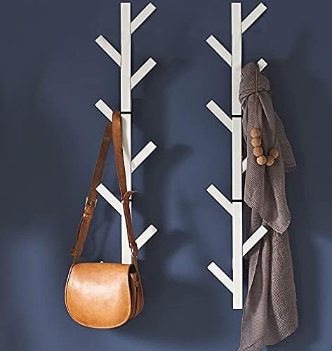 Modern Wall Mounted Coat Rack White – Space Saving Stylish Hat Hanger Organizer