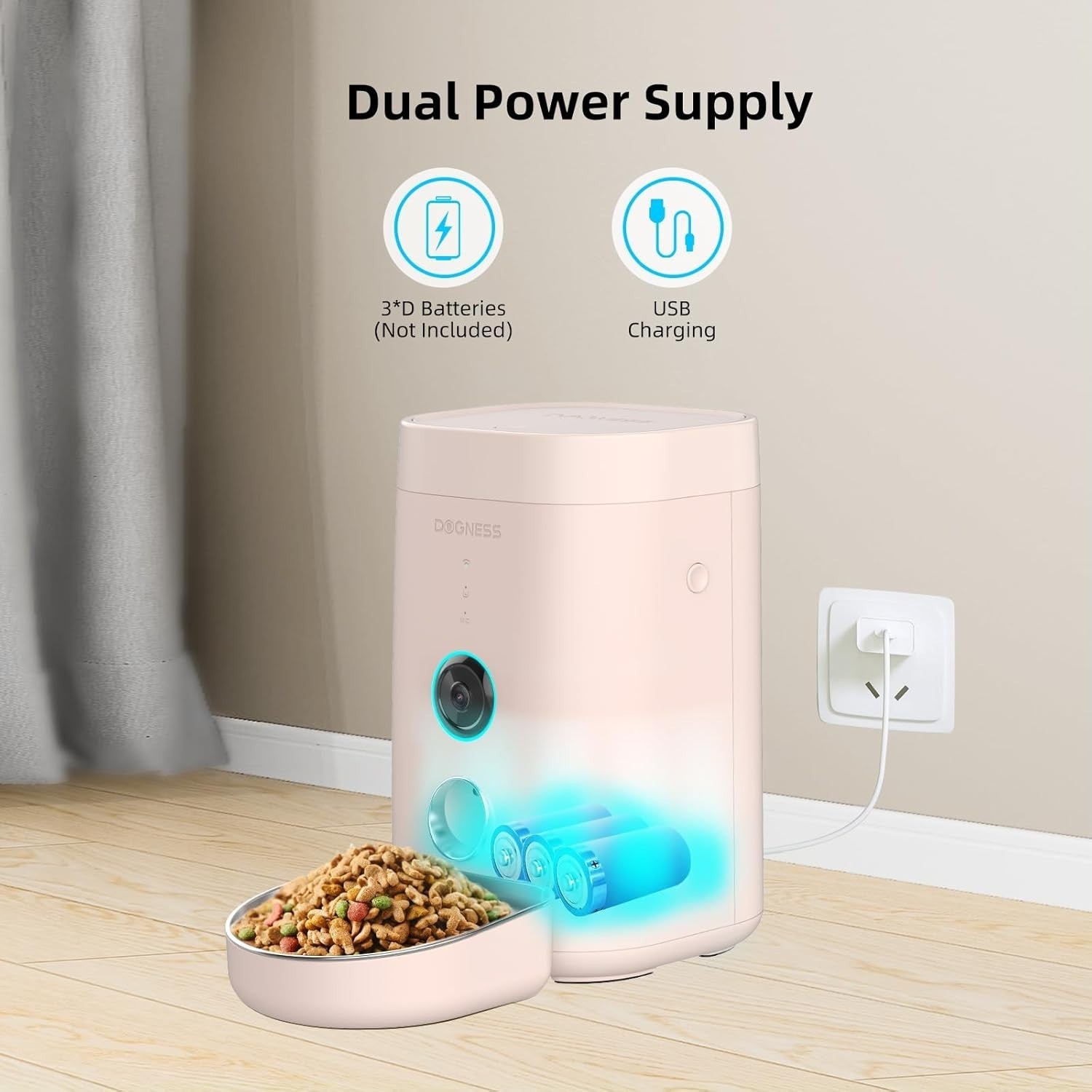 Smart Pet Feeder with Camera WiFi App Control 4L Auto Cat Dog Feeder