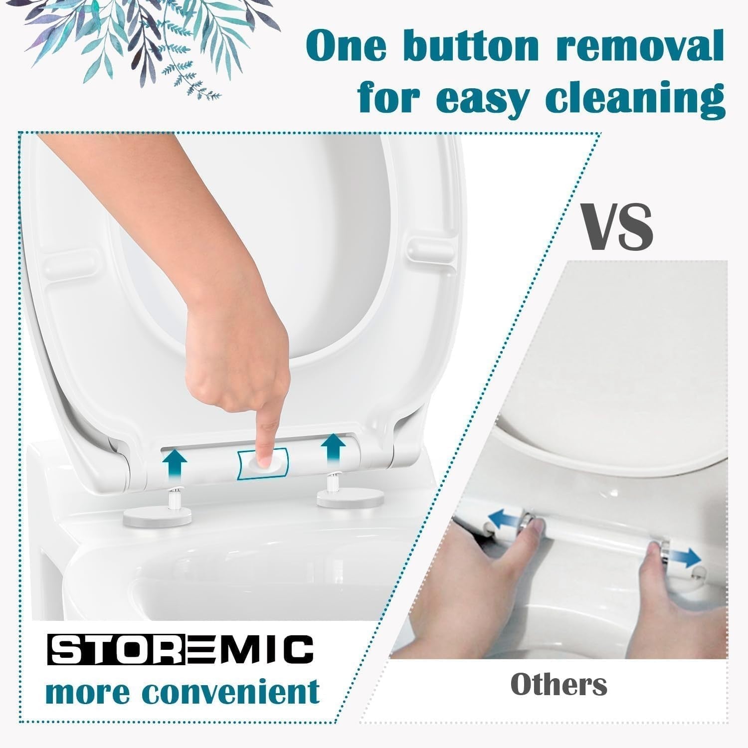 White O Shape Soft Close Toilet Seat Quick Release Easy Clean Anti-Bacterial PP