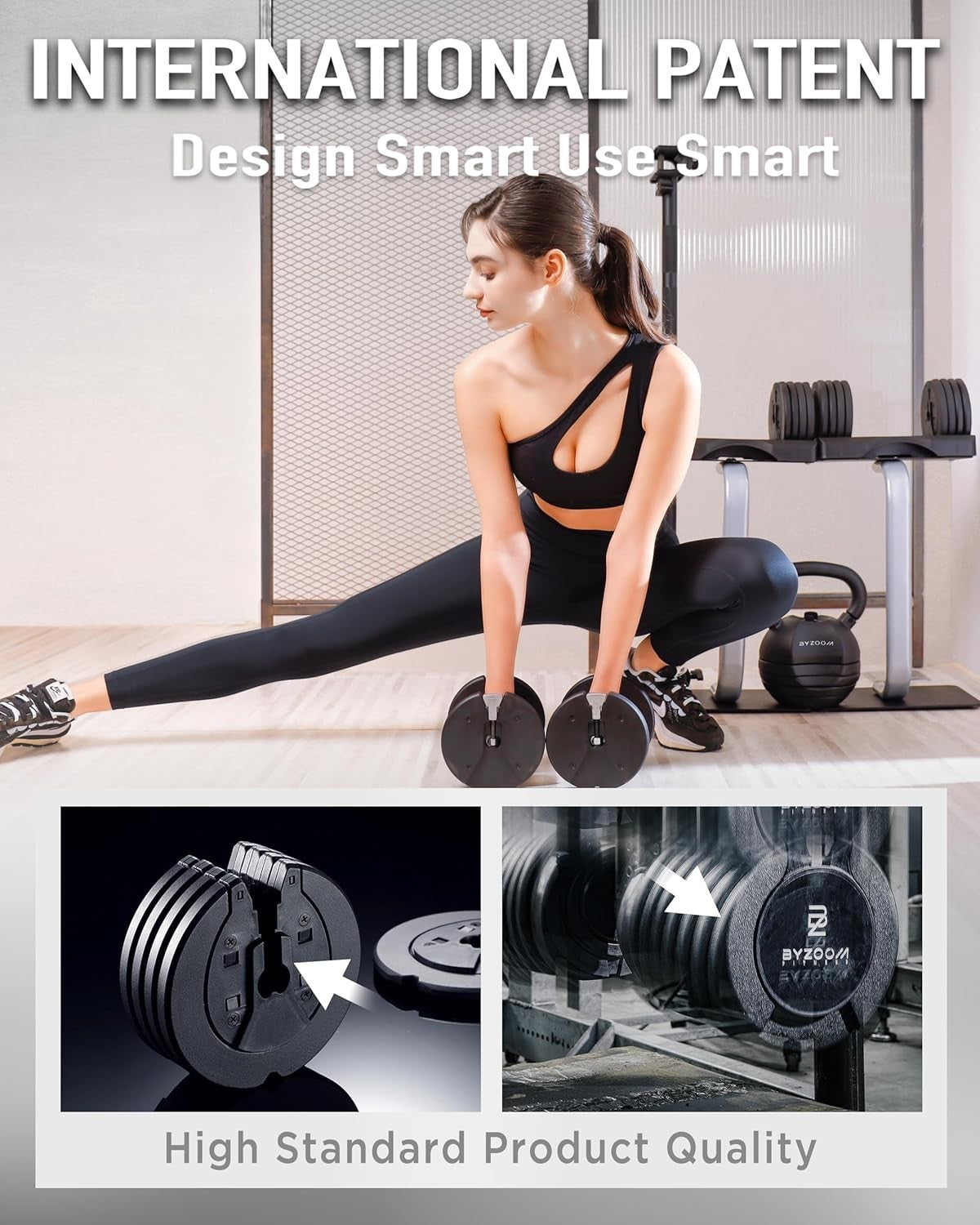 12.5lb Adjustable Dumbbells Pair 5-in-1 Quick Select Home Gym Weights