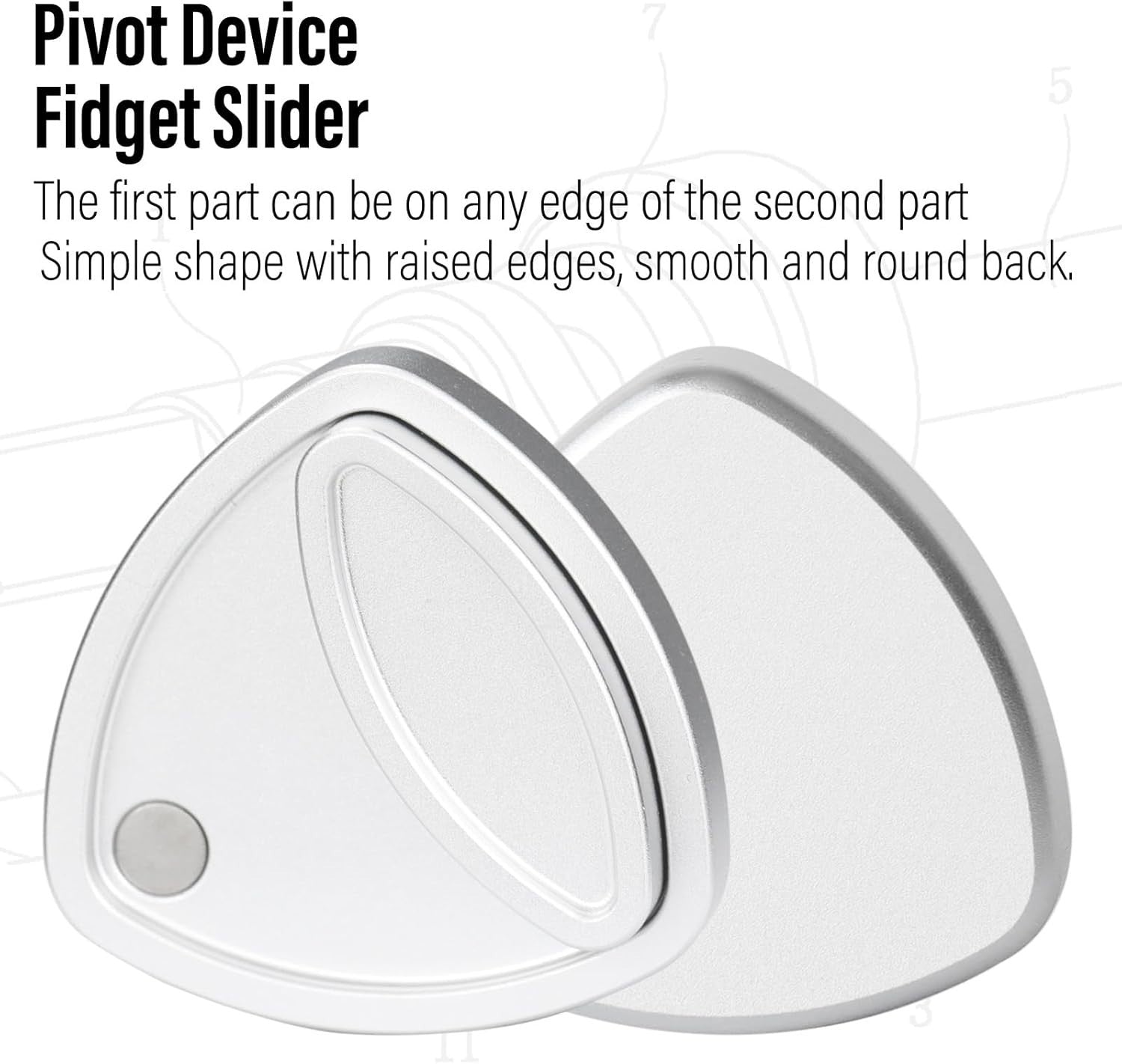 Aluminum Silver Pivot Fidget Triangle Magnetic Worry Coin EDC