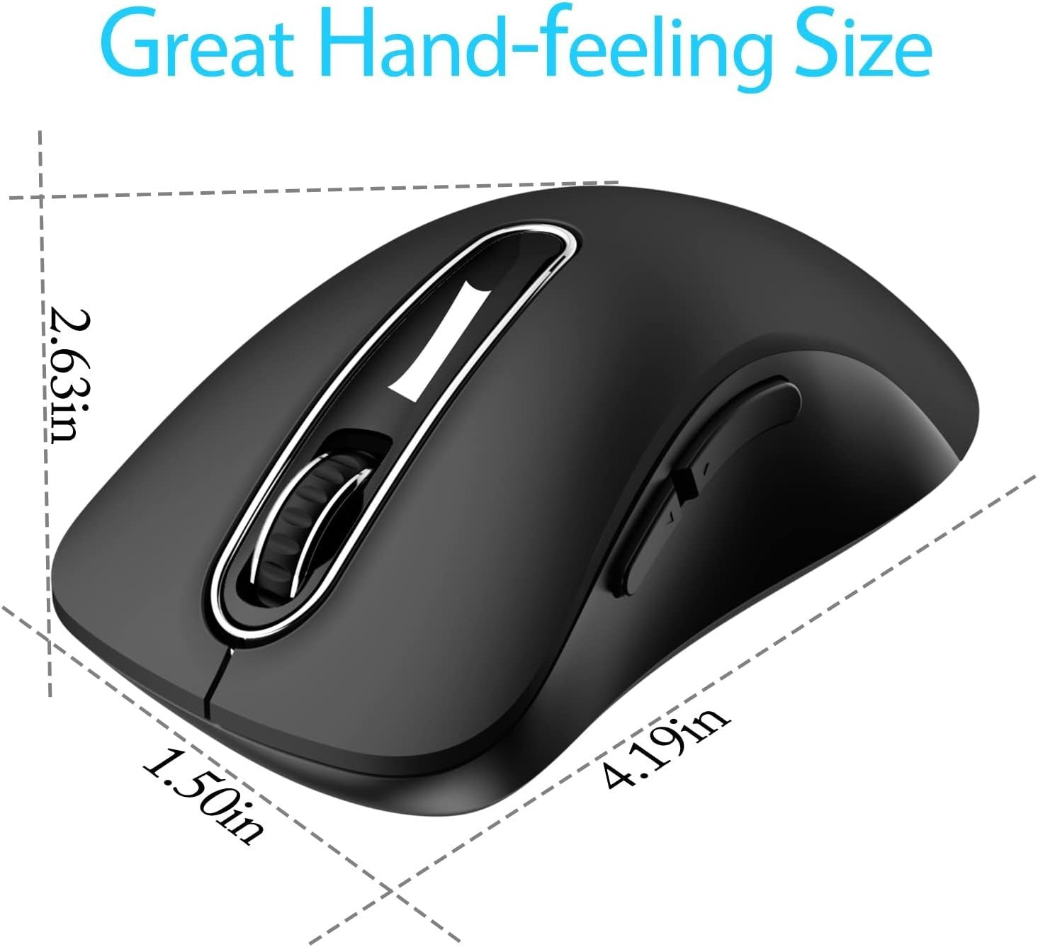 Matte Black Wireless Mouse 1400 DPI USB 2.4G 5 Button Laptop