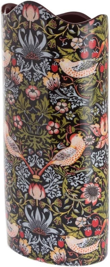 William Morris Style Porcelain Vase Strawberry Thief Floral Decor 20cm