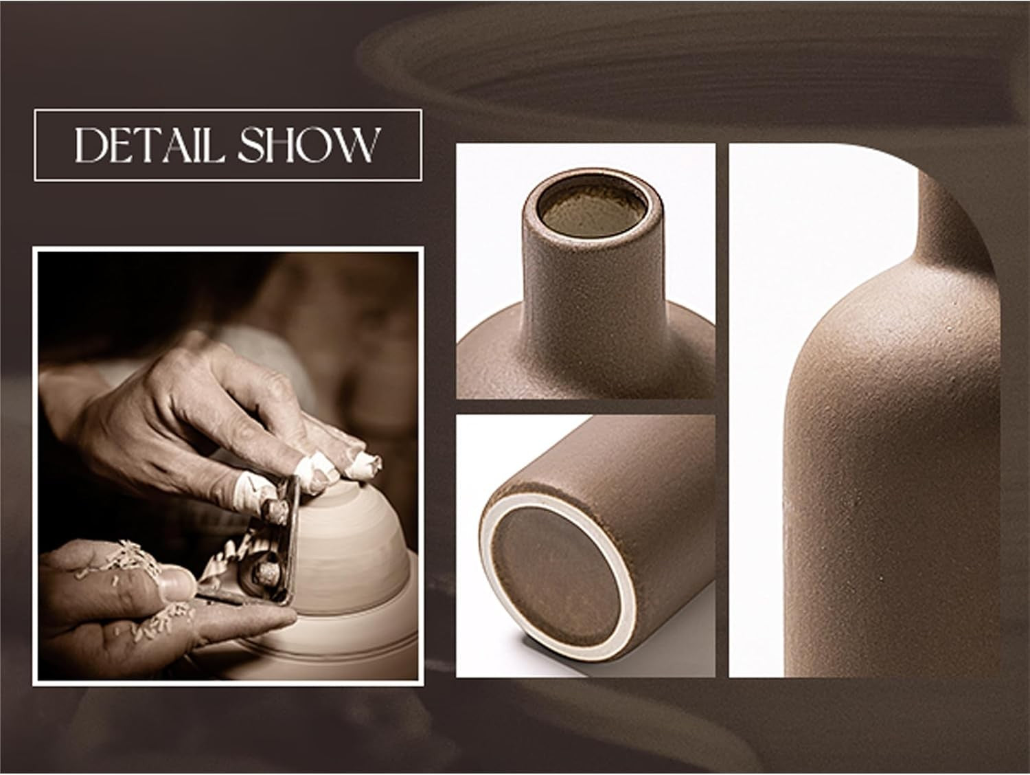 Ceramic Vase Set of 4 Modern Minimalist Decor Small Vases for Table & Shelf
