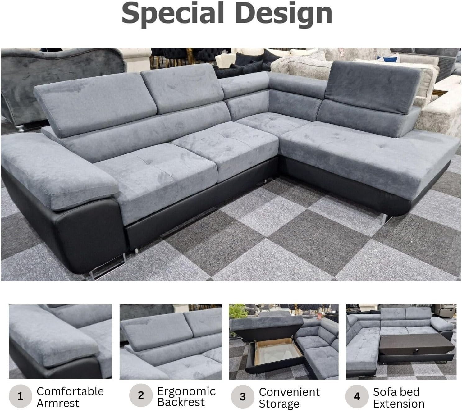 Modular 5-Seater L-Shape Sofa Bed with Storage – Comfortable LH Lounge