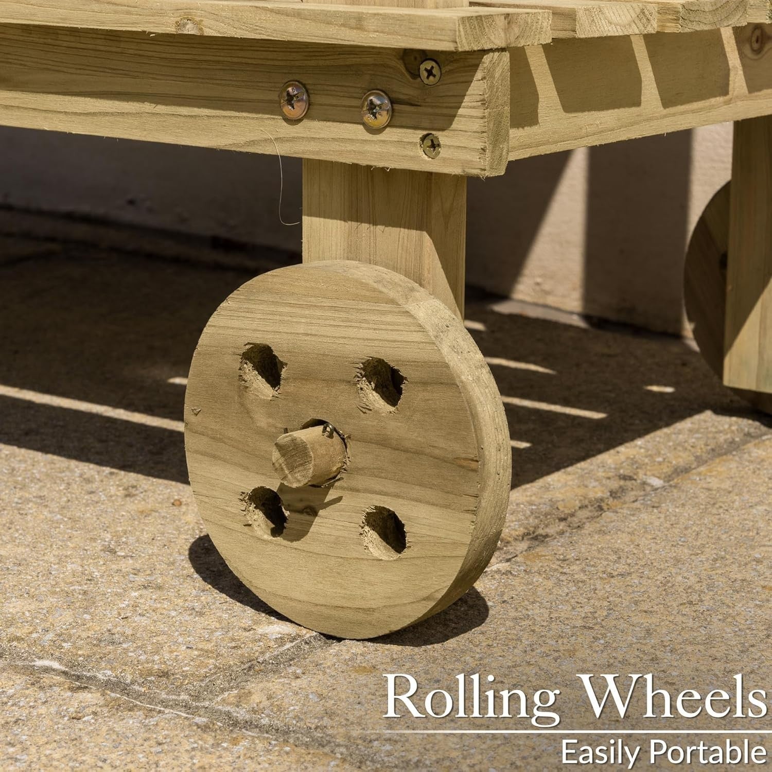 Wooden Garden Potting Table With Wheels Tray Drawer Shelves Outdoor Bench