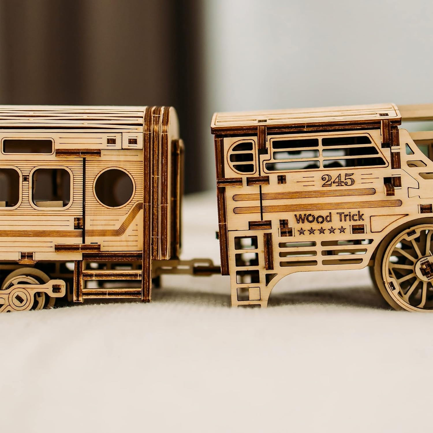 3D Wooden Wine Barrel Truck Puzzle Kit – DIY Mechanical Model, 278 PCS