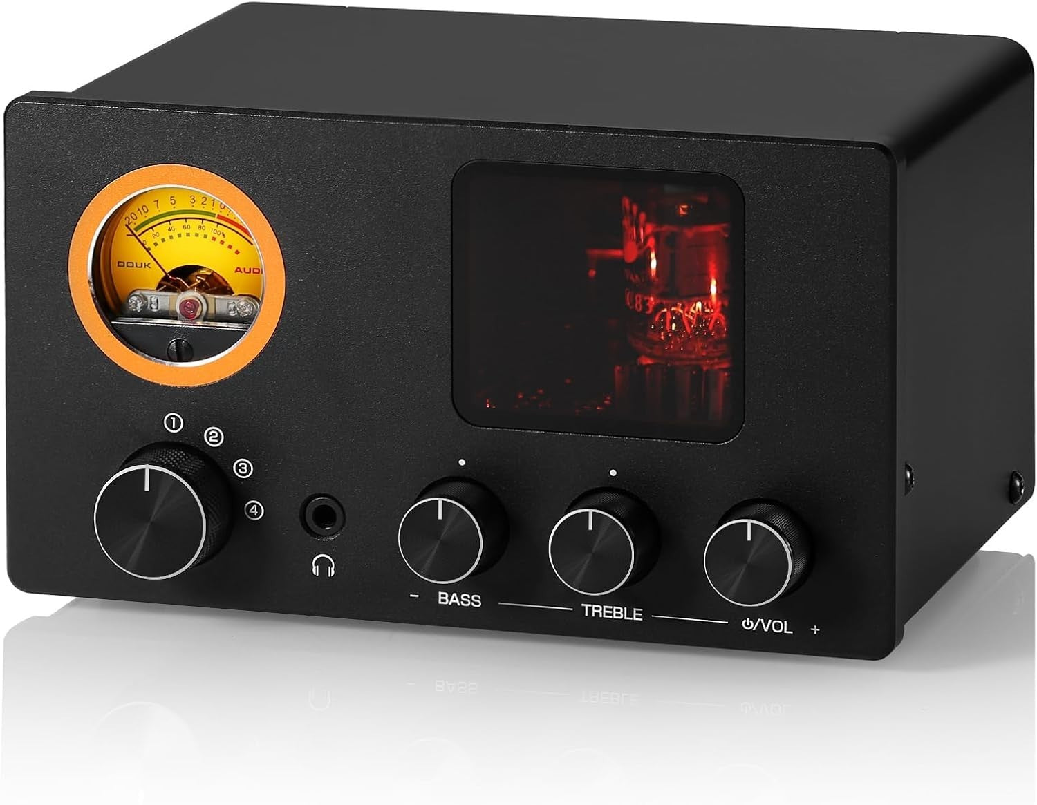 TUBE-T5C Tube Preamp Headphone Amp 4-Way RCA Selector VU Meter Tone