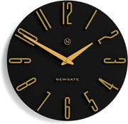 Modern Black Gold Wall Clock 40cm Silent Non-Ticking Retro Decor