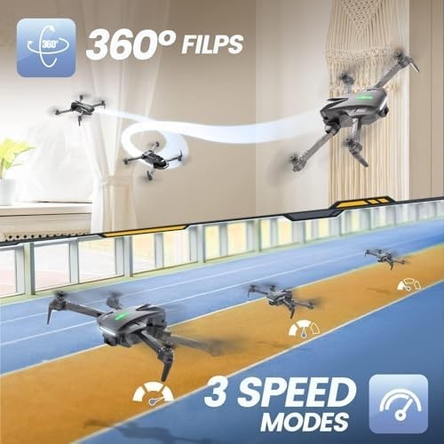 DEERC D70 Mini Drone 1080P Camera, Foldable RC Quadcopter, 2 Batteries