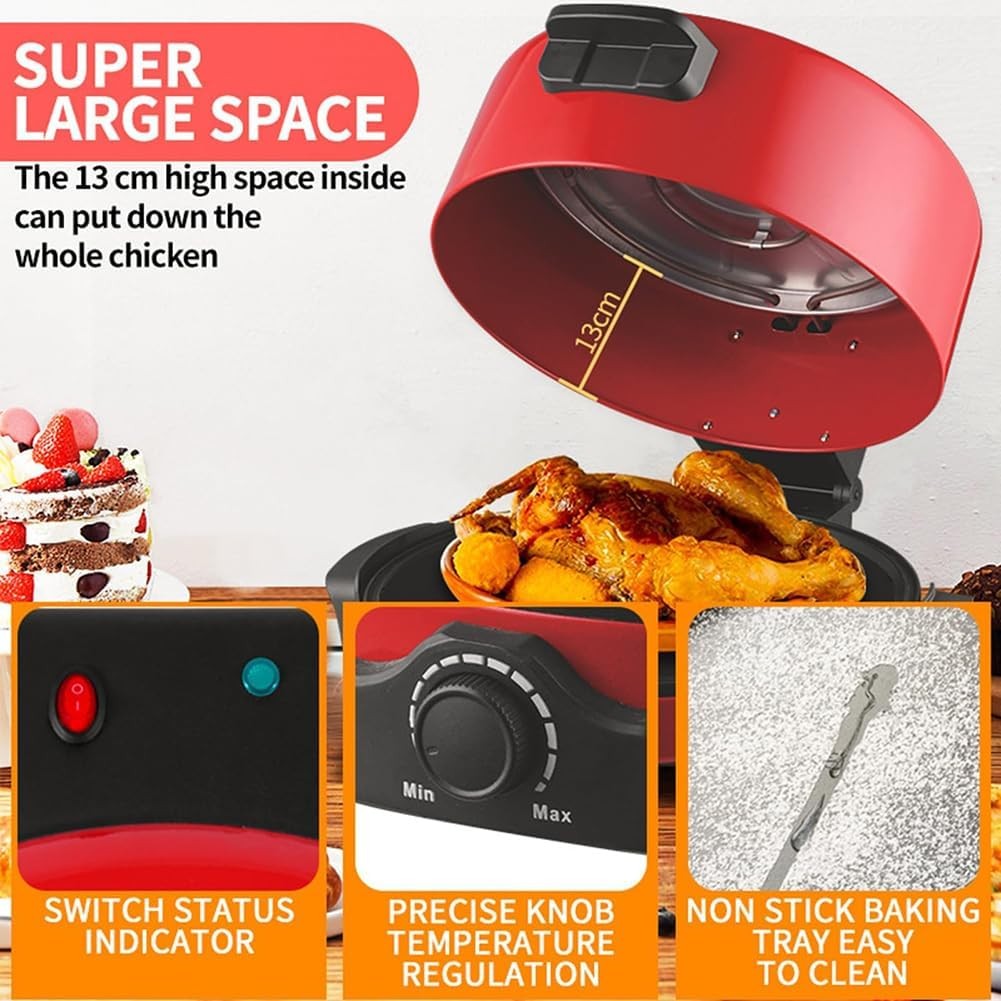 Electric Double-Sided Pizza Maker | Adjustable Temperature 1200W Non-Stick Grill