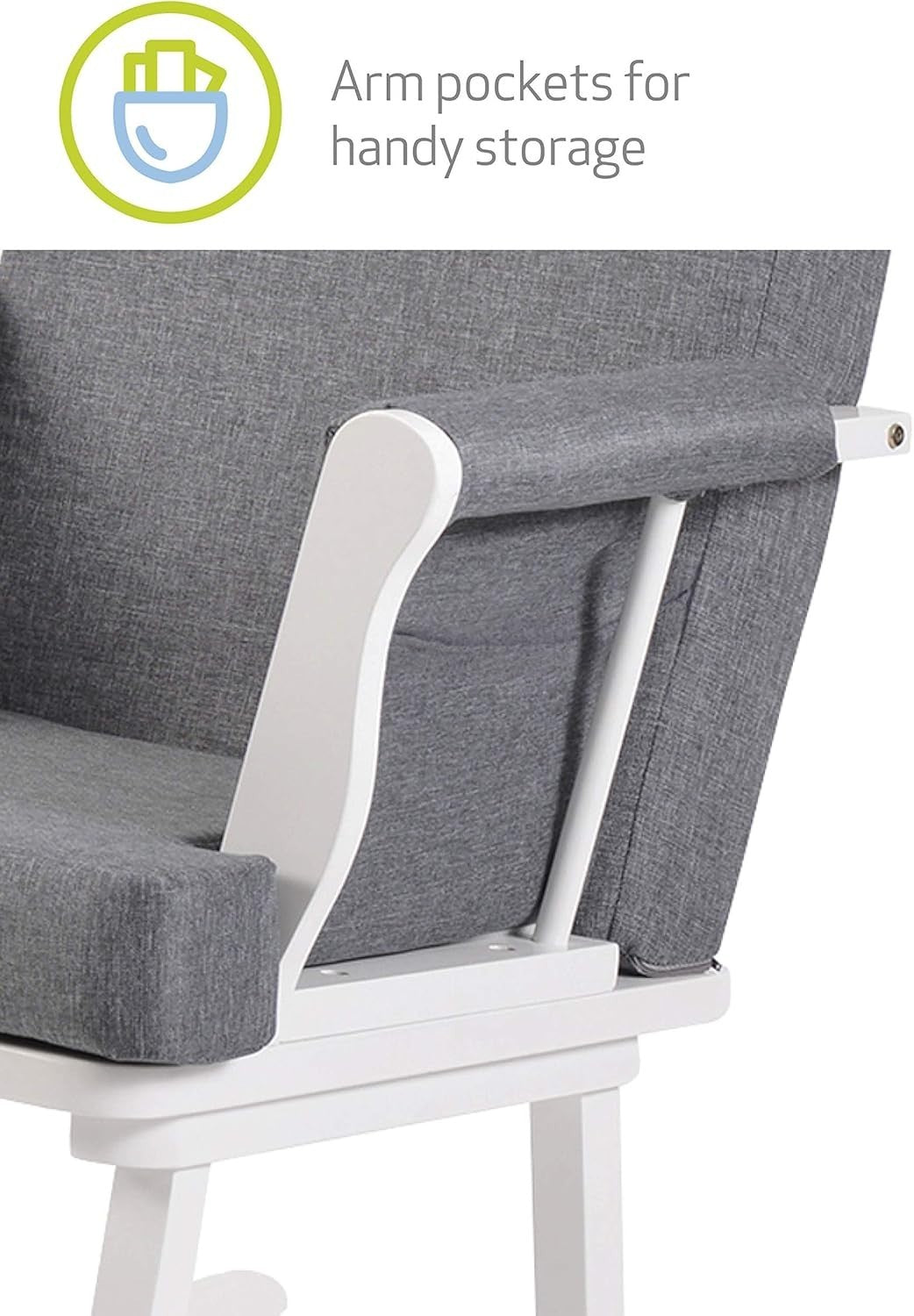 Compact Nursing Rocking Chair Linen Fabric | Baby Feeding Glider Seat