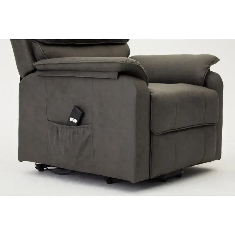 Electric Riser Recliner Chair Lift Tilt Armchair Dark Grey Air Leather