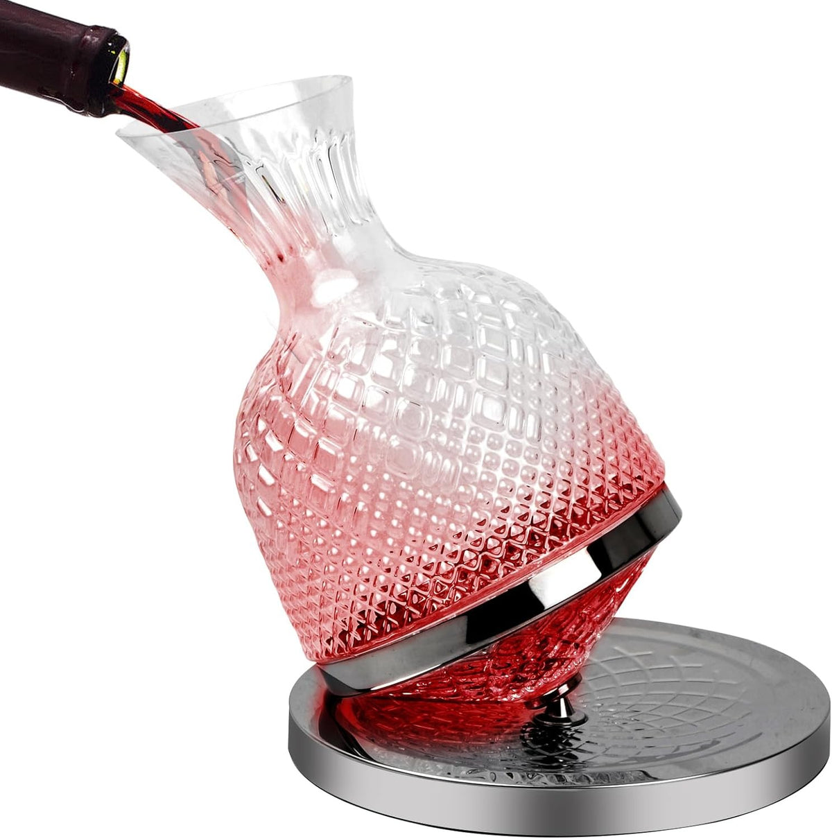 1500ml Rotating Crystal Wine Decanter Drip-Free Aerator – Luxury Gift Carafe