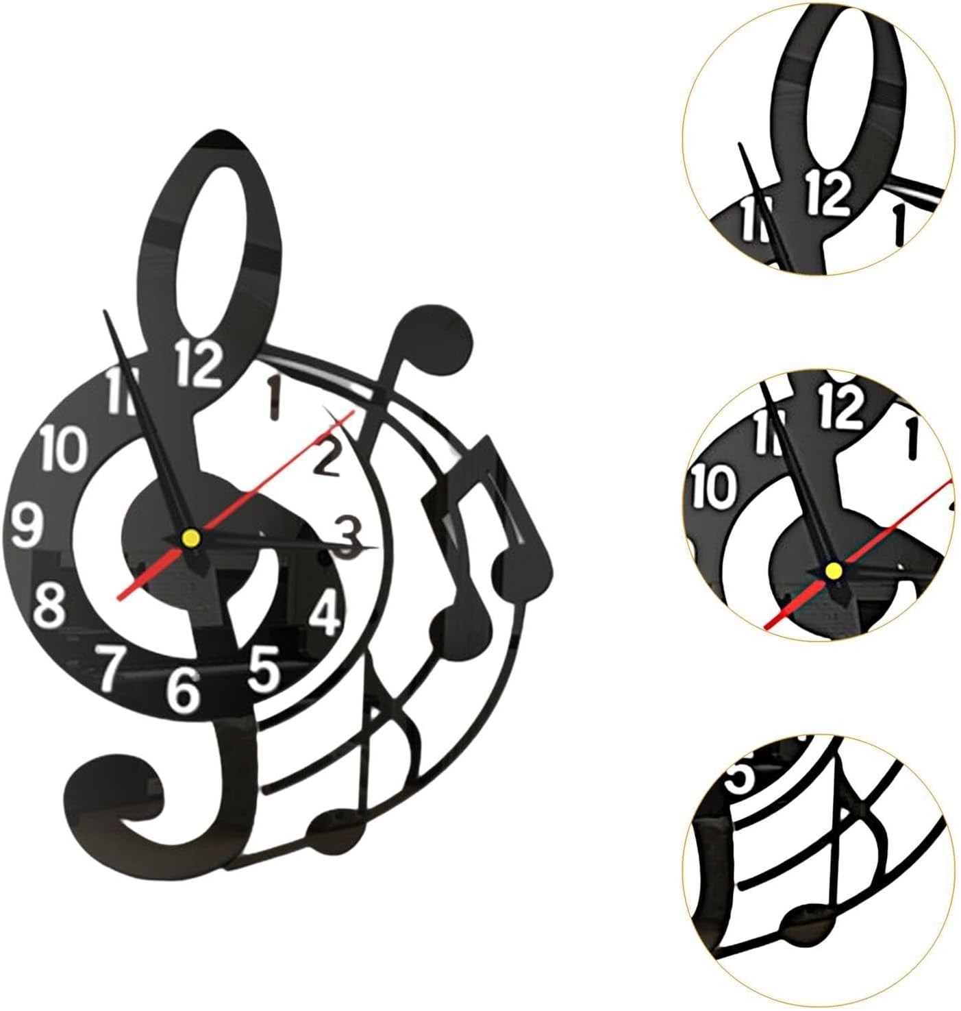 Music Note Wall Clock – Modern Silent Sweep Acrylic Design for Bedroom & Studio