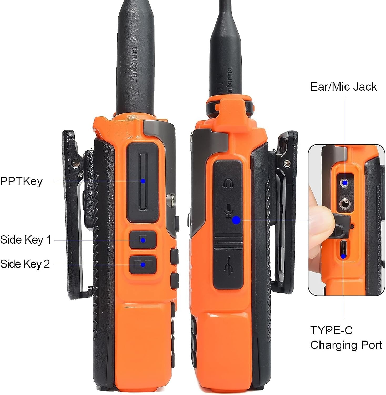 5W Dual Band Walkie Talkie Long Range Ham Radio VOX Rechargeable UV-K6