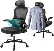 Ergonomic Office Chair Large Mesh Back Adjustable Lumbar Headrest 300lbs Black