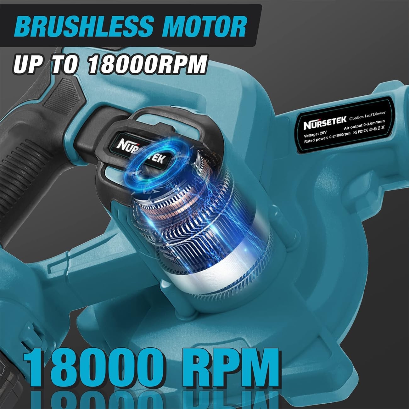 Cordless Leaf Blower Vacuum 18V Twin Battery Garden Patio Car Cleaner
