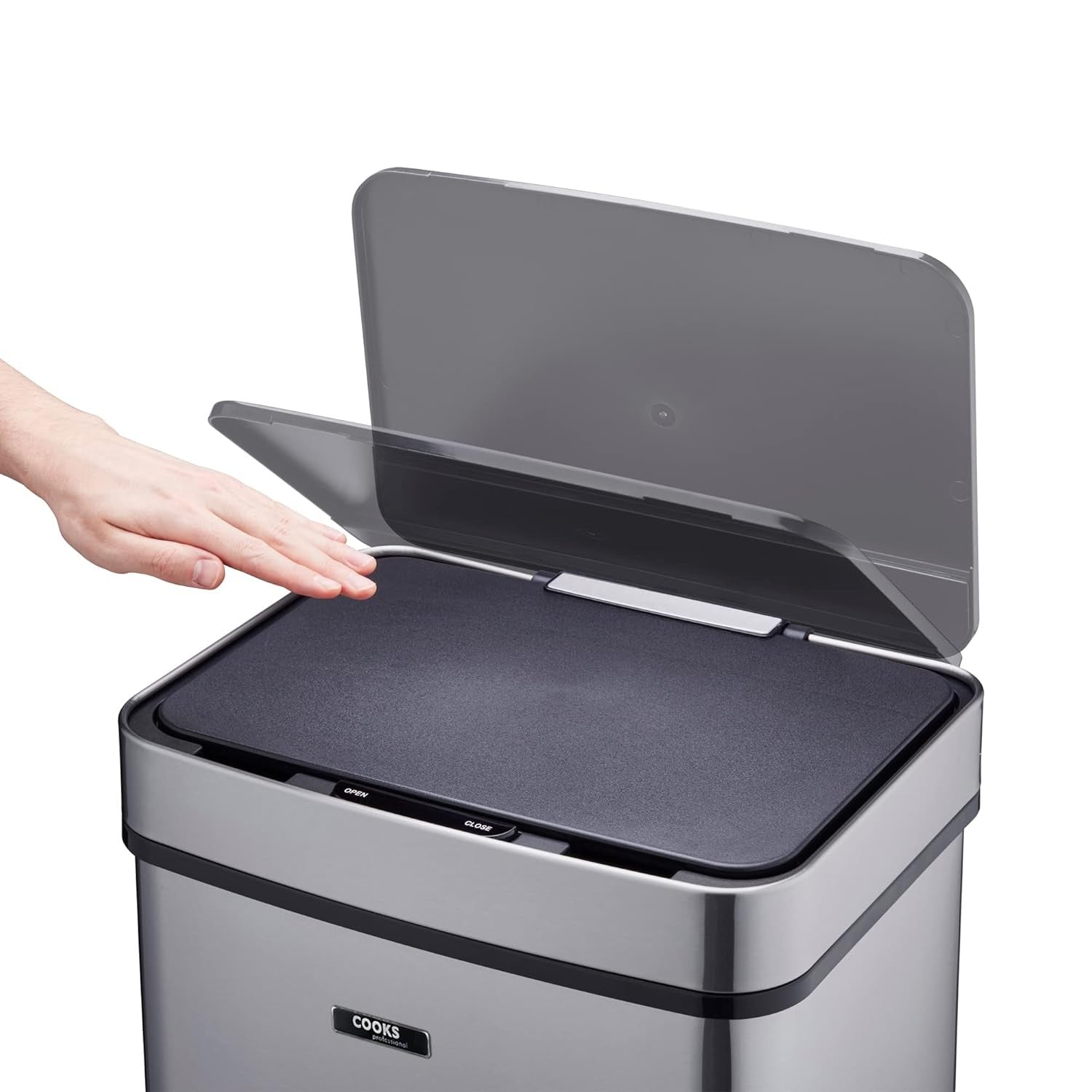 75L Dual Compartment Motion Sensor Kitchen Bin Silver