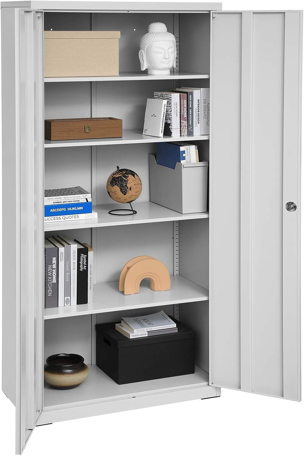 Heavy-Duty Lockable Steel Storage Cabinet with Adjustable Shelves, 180cm