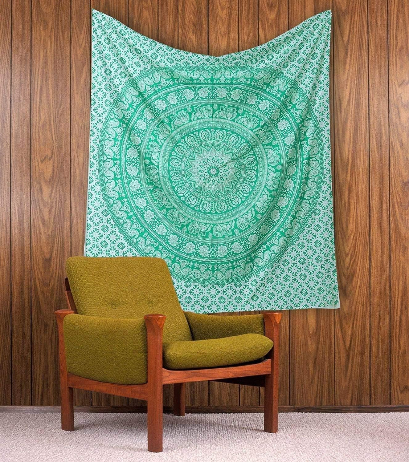 Boho Cotton Mandala Elephant Wall Tapestry Bedspread 60x50in