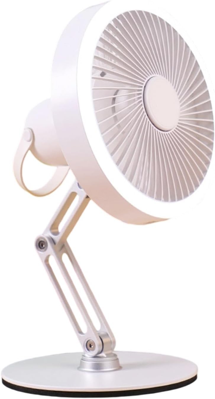 Rechargeable USB Table Fan – 3-Speed Foldable Quiet Cooling w/ LED Light