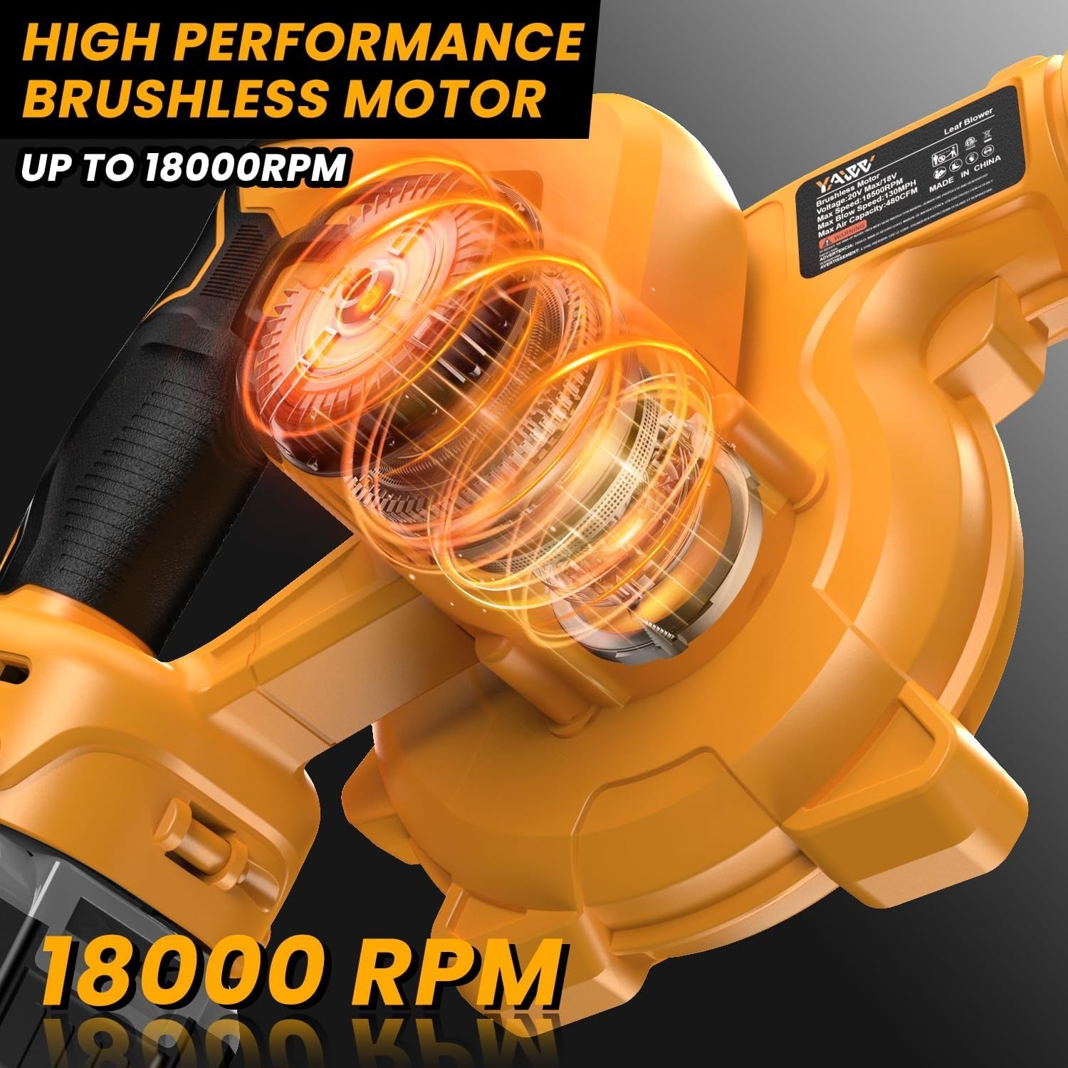 Cordless Leaf Blower 20V Brushless 180MPH 2-in-1 Blower Vacuum Tool Only