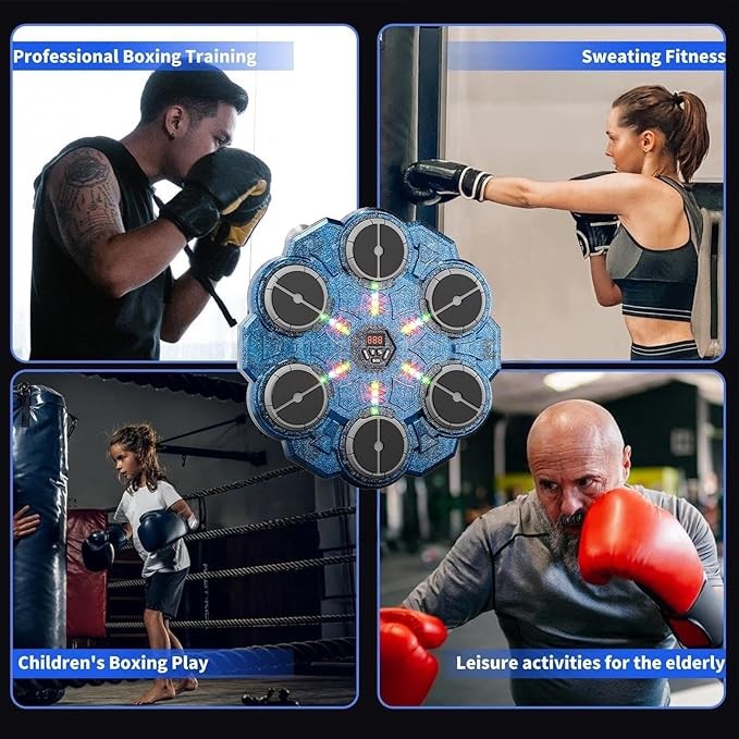 Wall Punching Pad LED Music Boxing Machine 9 Speed Indoor Home Trainer