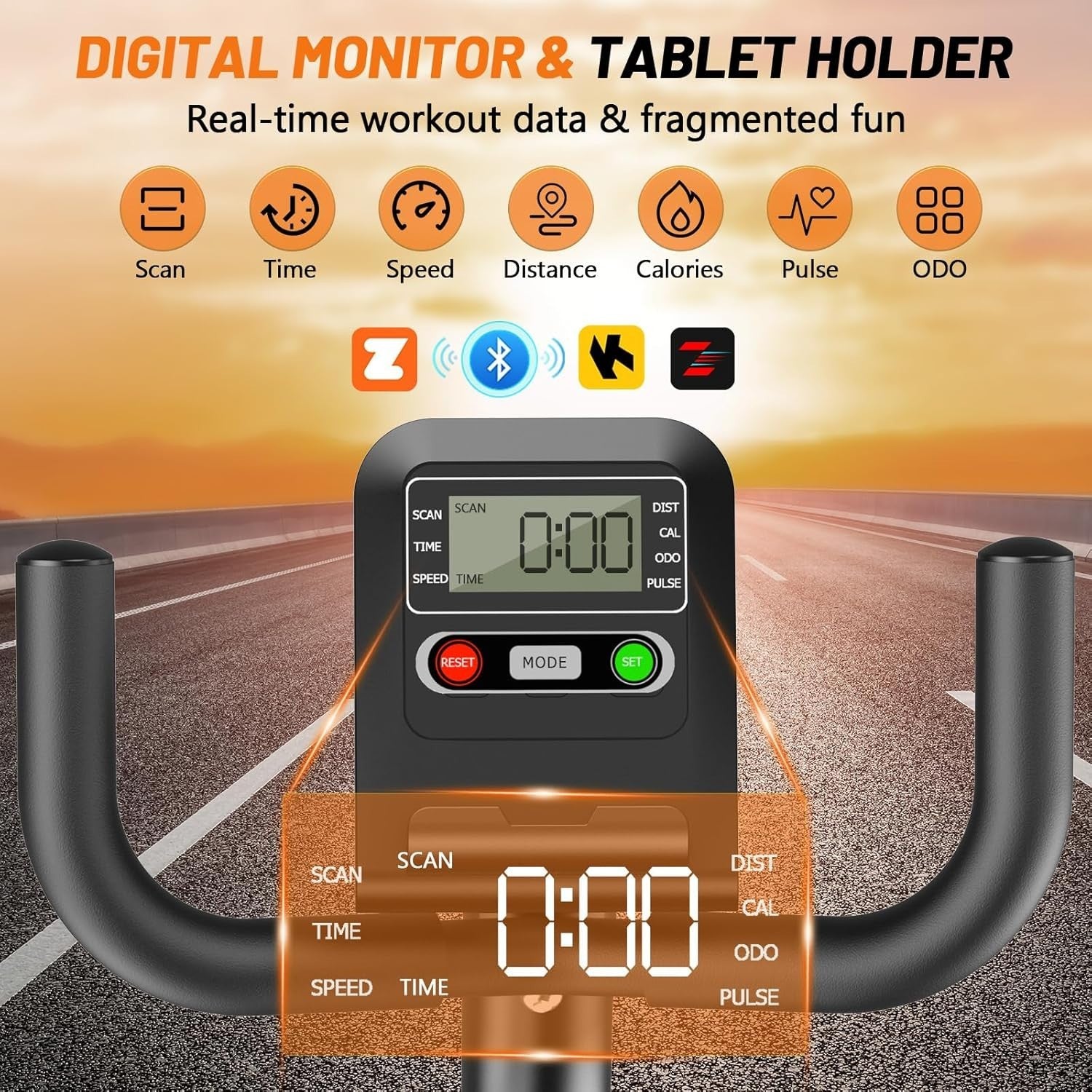 Recumbent Exercise Bike Magnetic 16 Level Bluetooth LCD Heavy Duty Home Fitness