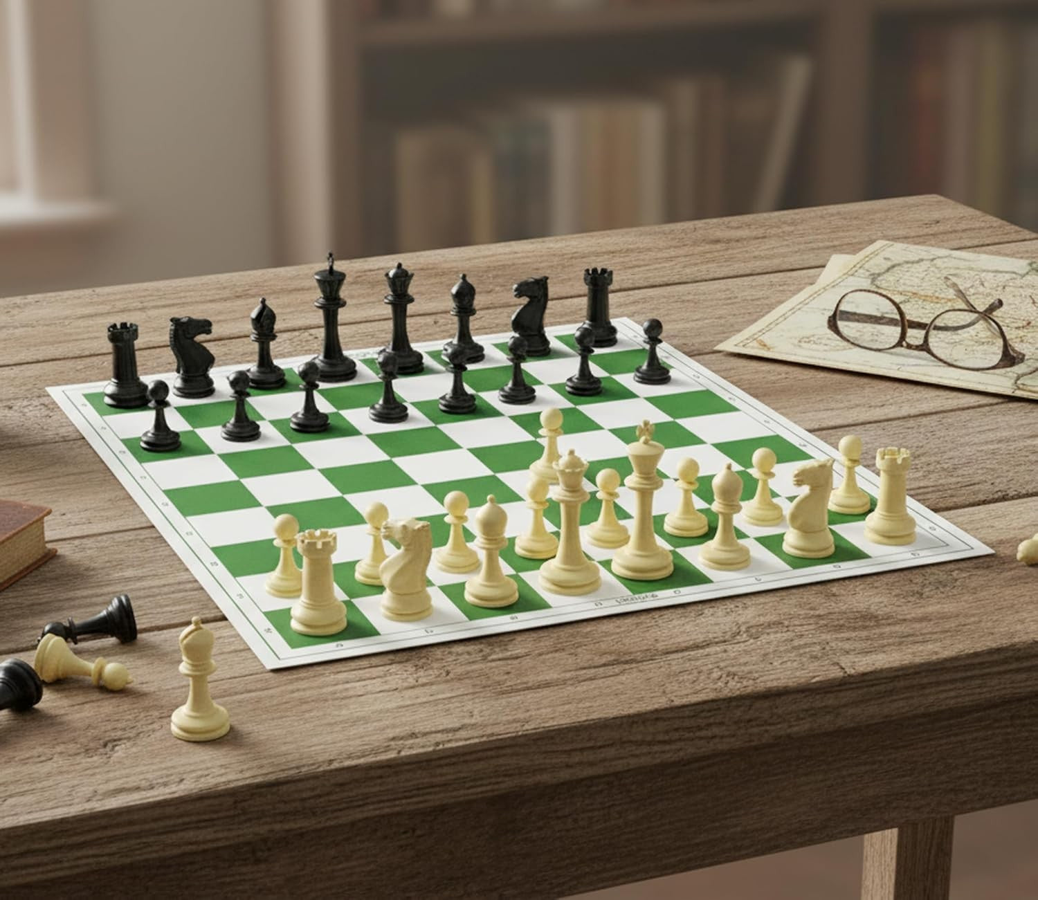 17" Tournament Chess Set Foldable Board Weighted Staunton Pieces Travel Play