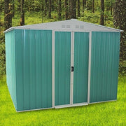Metal Garden Storage Shed 8x6ft Waterproof Outdoor Tool Shed with Apx Roof Green