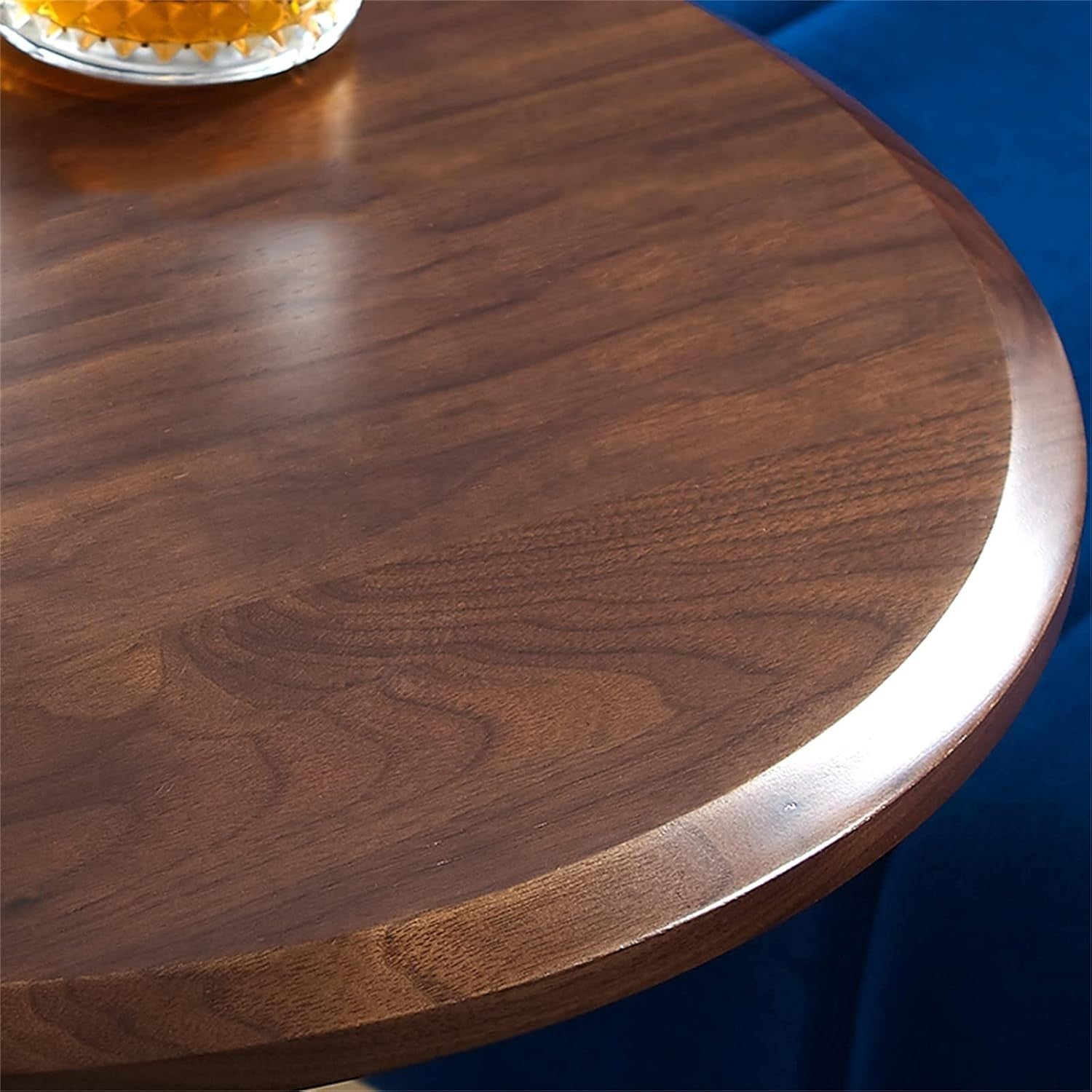 Luxury Walnut Side Table 500x500mm | U-Shape Coffee Sofa Table Silver Base