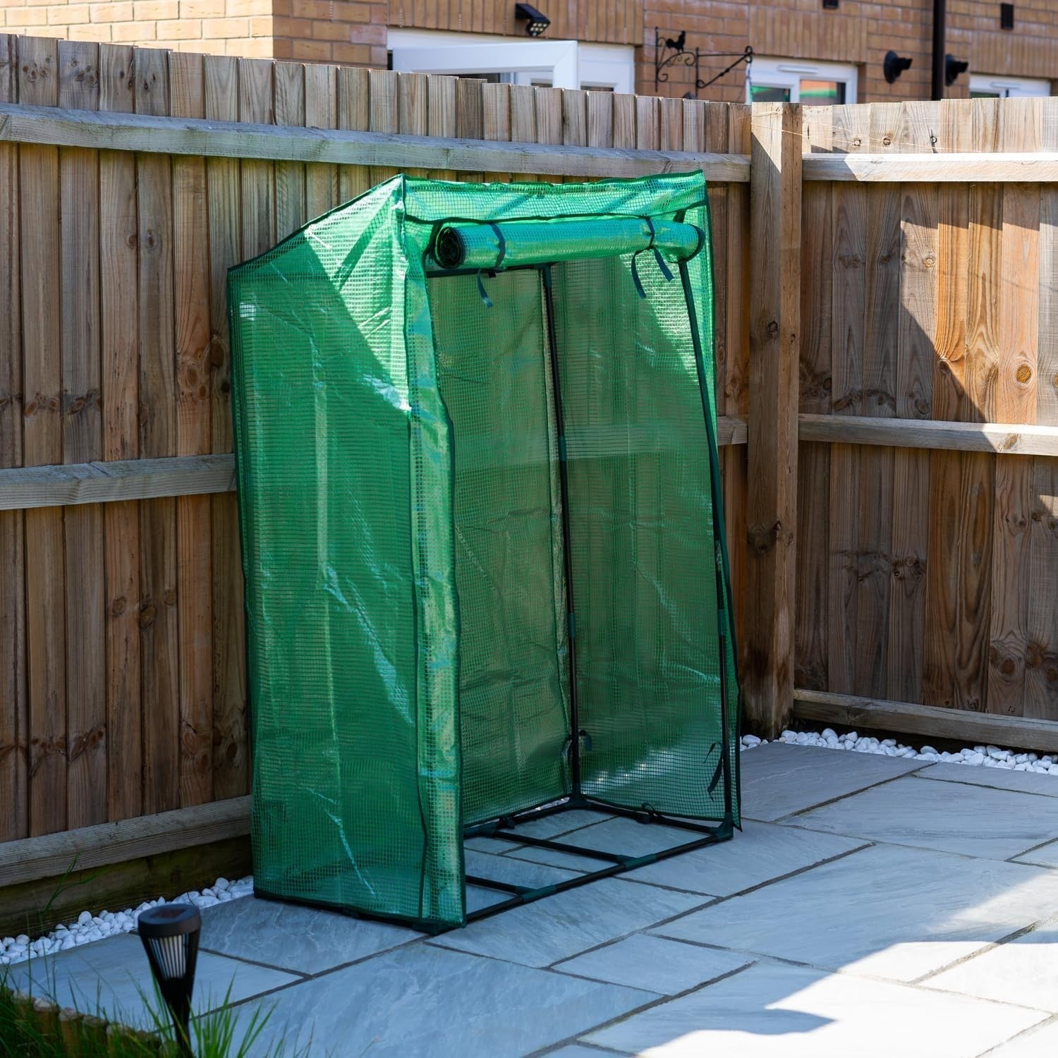 Reinforced Tomato Greenhouse with Zip Door Weatherproof PE 100x50x150cm