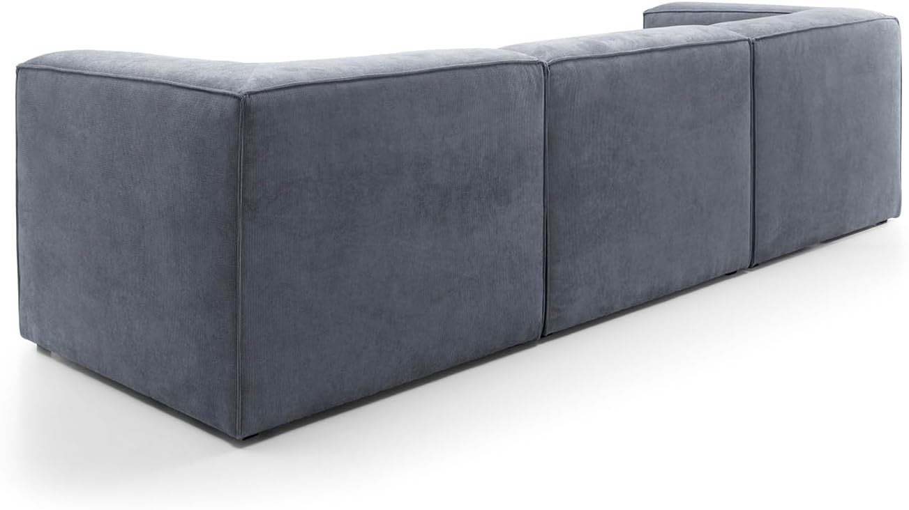 4 Seater Modular Sofa Dark Grey Cord Chenille | Modern, Space-Saving, Comfy