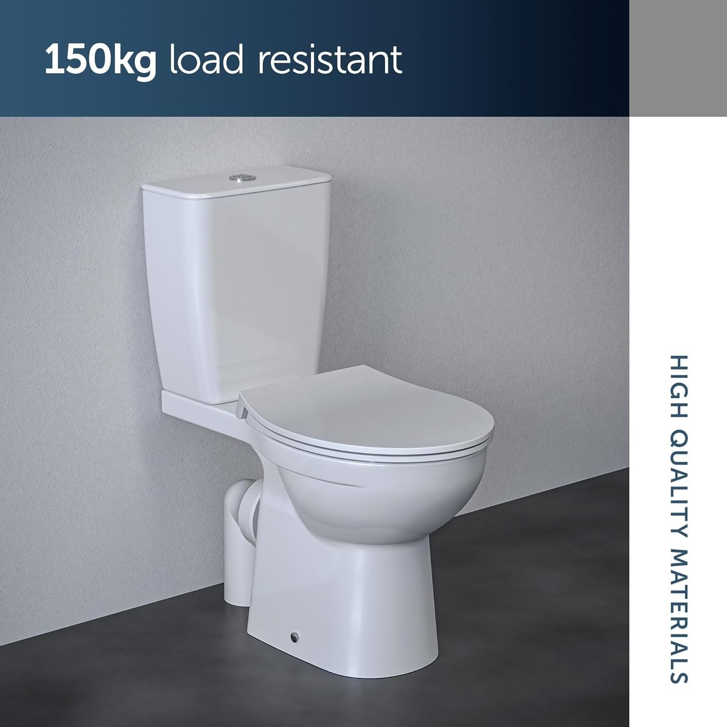 Tirso Oval Soft Close Toilet Seat White Quick Release Easy Clean 365x425mm