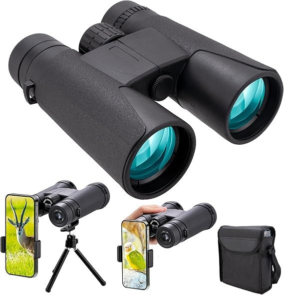 High Power 12x42 Binoculars HD Optics Wide View Clear Low Light Vision