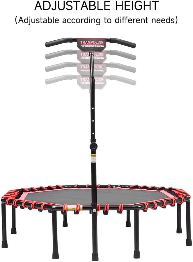 51 Inch Adult Fitness Trampoline Quiet Bungee Rebounder T-Bar 150KG