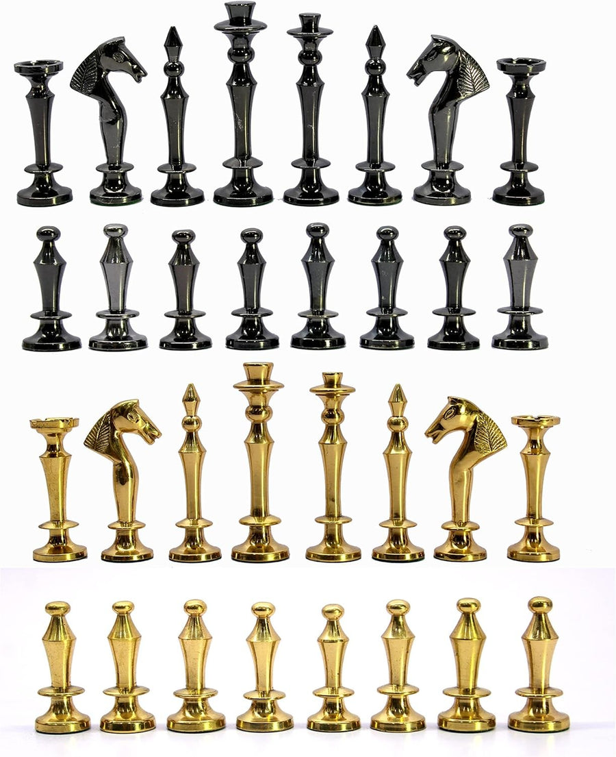 Luxury 2.75" Brass Chess Pieces Set | Hand-Carved Weighted Staunton | Premium