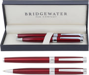 Executive Ballpoint & Rollerball Pen Gift Set Red Boxed