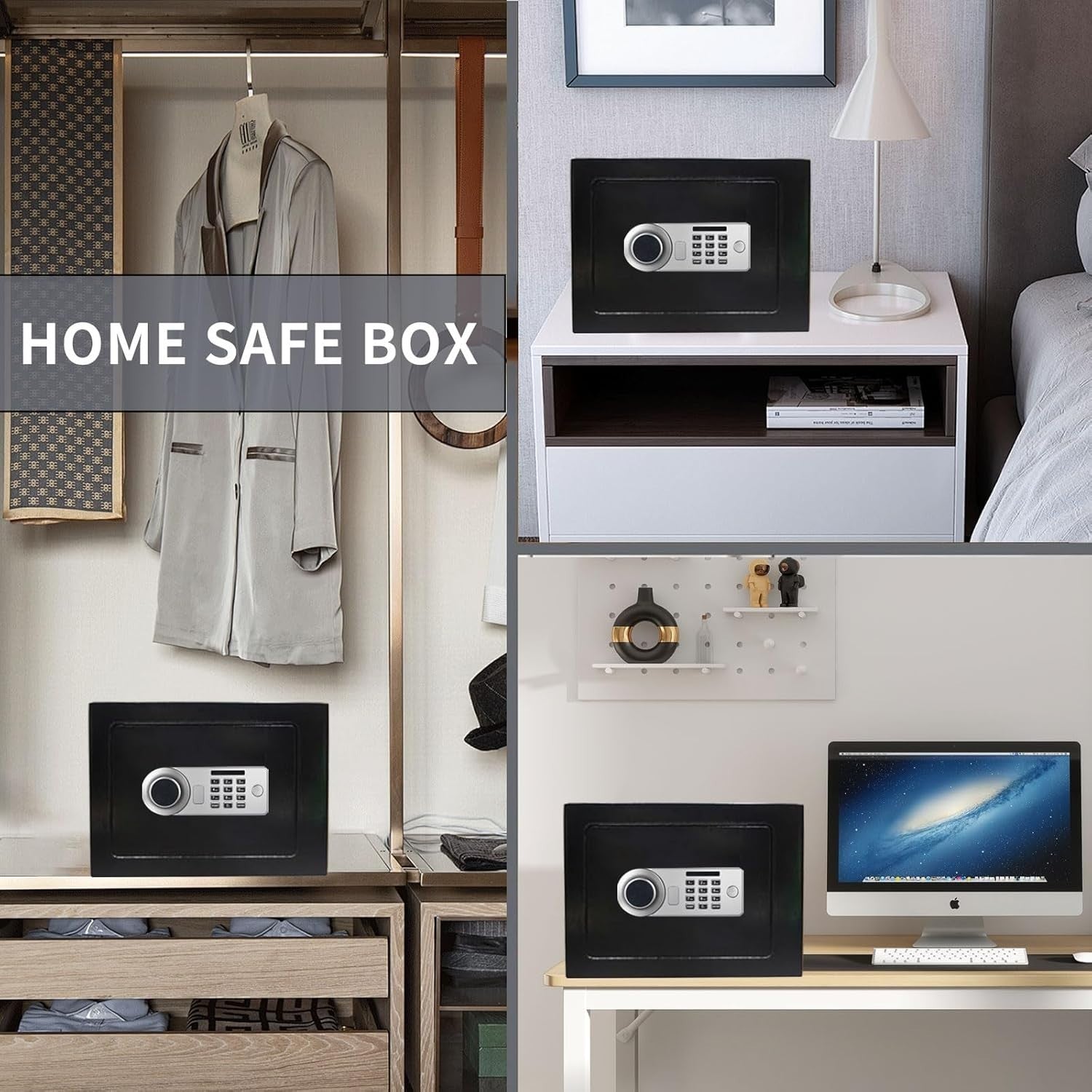 17L Fireproof Digital Safe Box Alarm Sensor Light Cash Security Safe