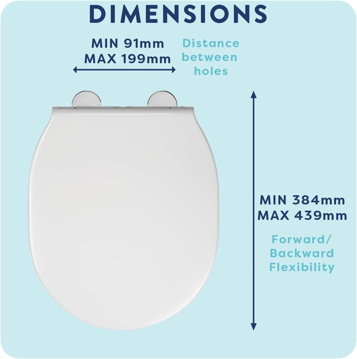 White Soft Close Toilet Seat Quick Release Antibacterial Adjustable Hinges