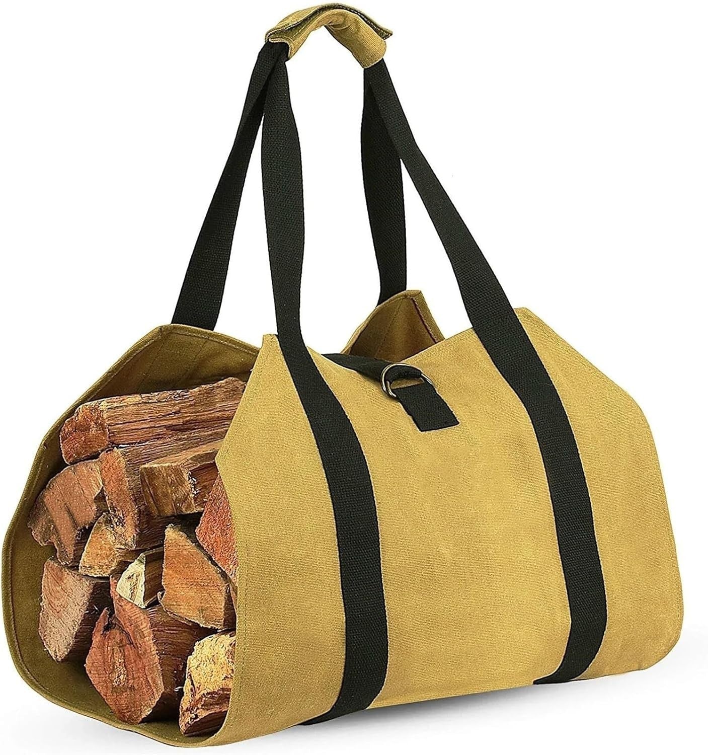 Heavy Duty Firewood Log Carrier Bag Canvas Tote Waterproof & Tear-Resistant