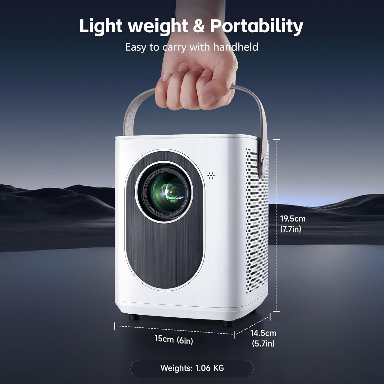 4K Smart Projector 1080P WiFi 6 Bluetooth Android Auto Focus Portable