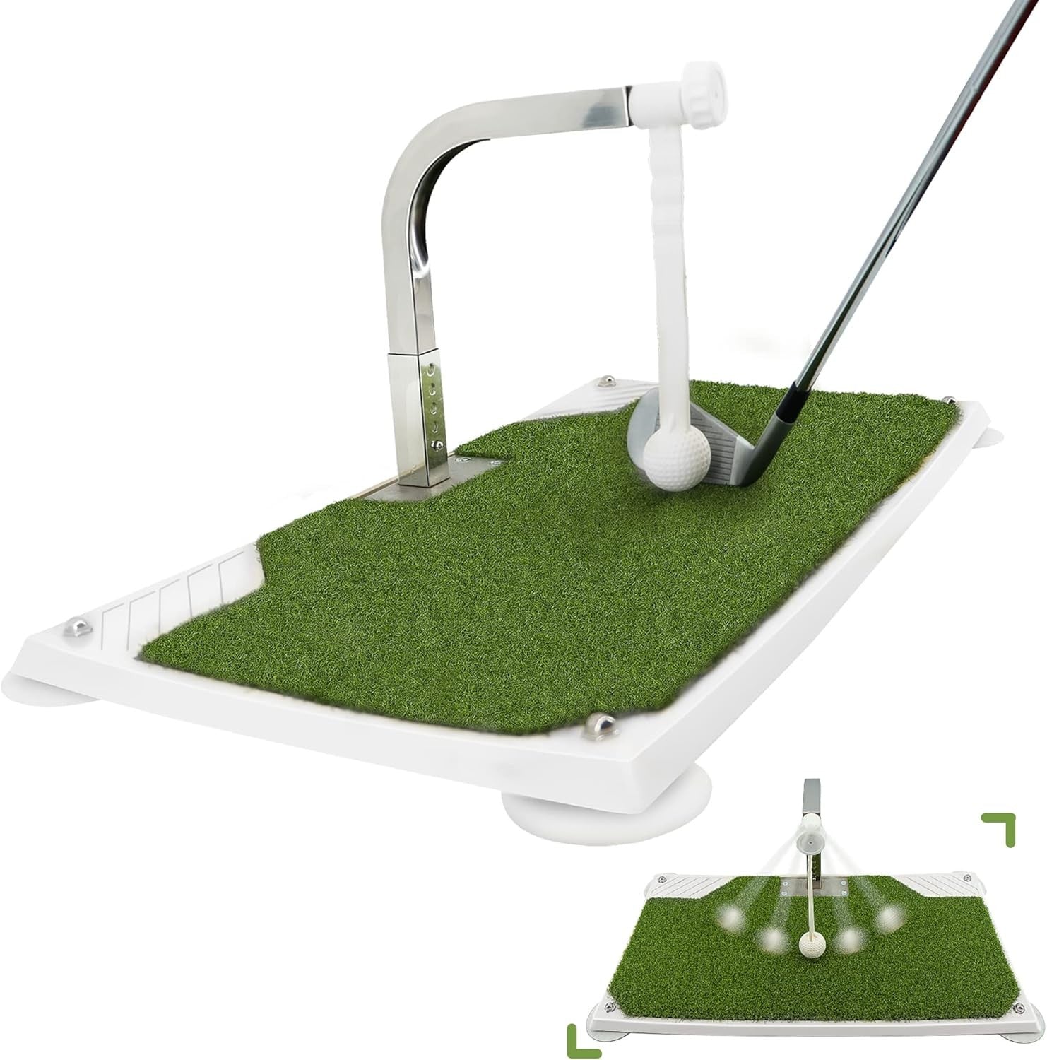 Golf Swing Trainer Mat with Arm Guide Practice Aid Large