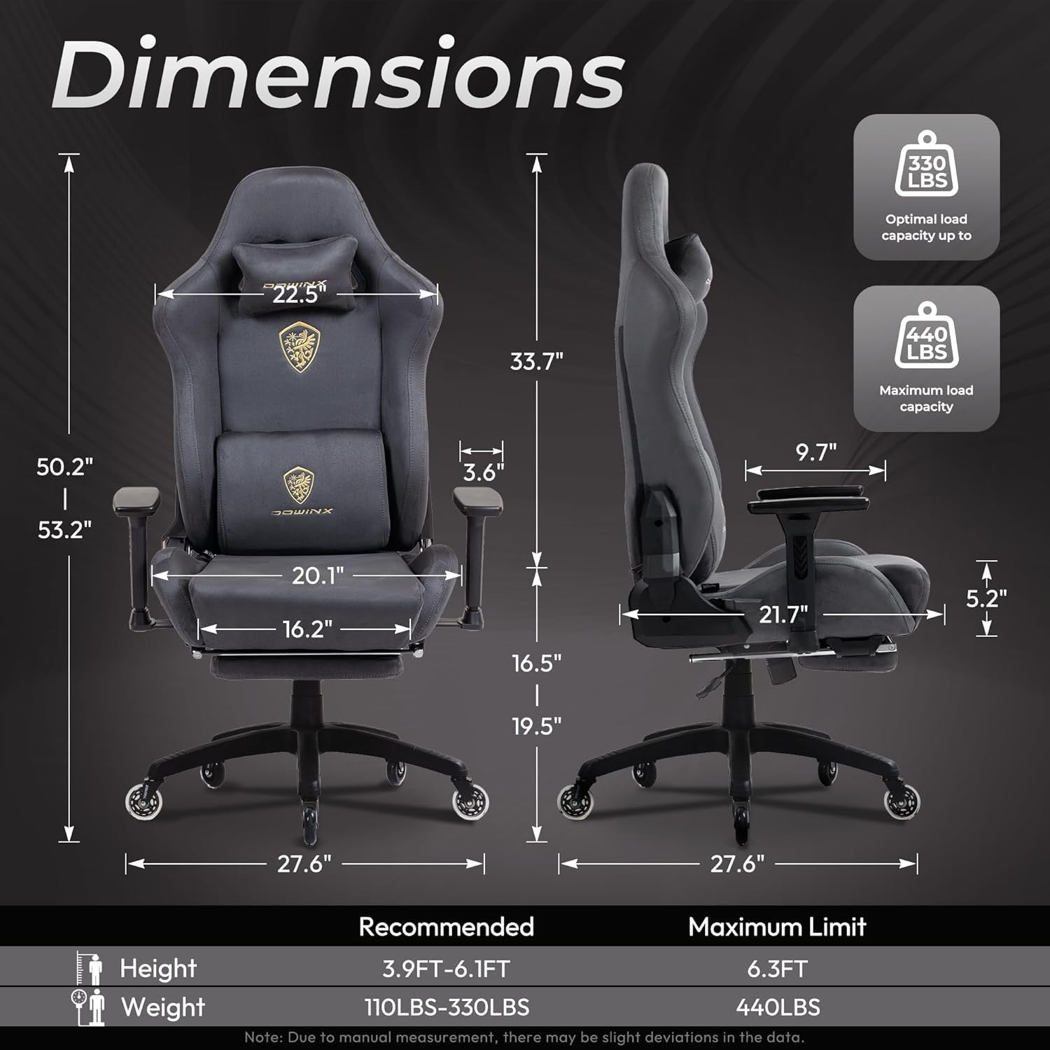 Ergonomic Gaming Chair with Footrest Microfibre Velour Grey