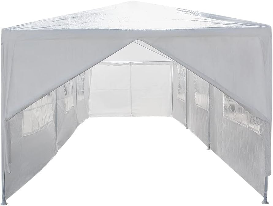 3x9M White Garden Marquee Party Tent Waterproof Outdoor PE Gazebo Canopy