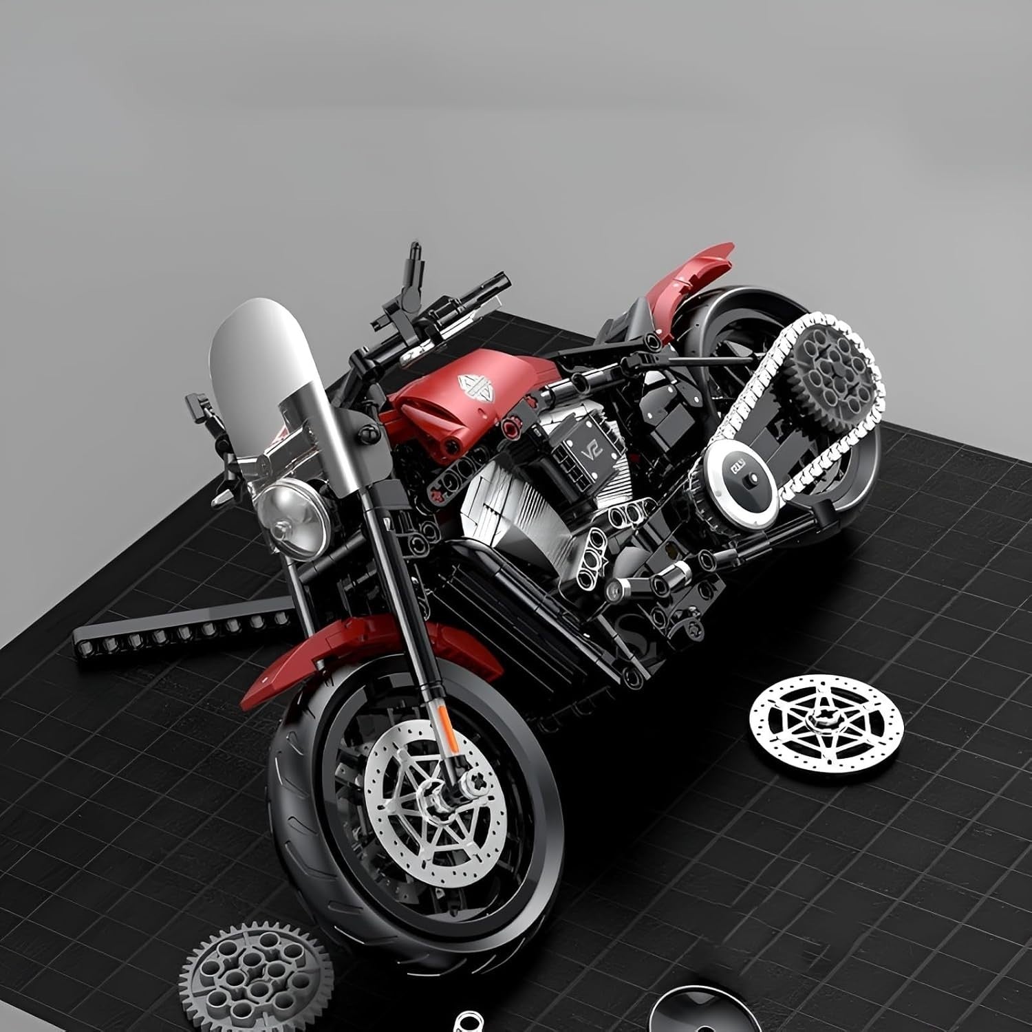 542-Piece Superbike Model Building Kit with Realistic Moving Parts