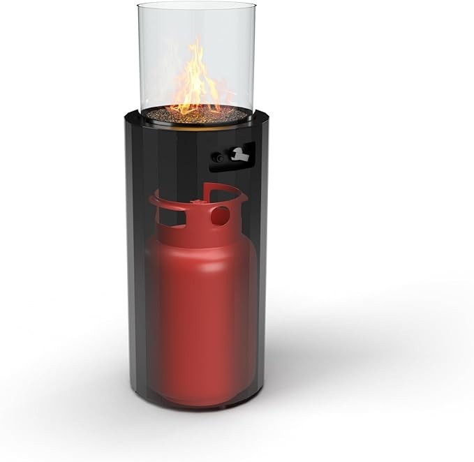 Outdoor Gas Fireplace Patio Heater Portable Propane Garden Heater w/ Cover