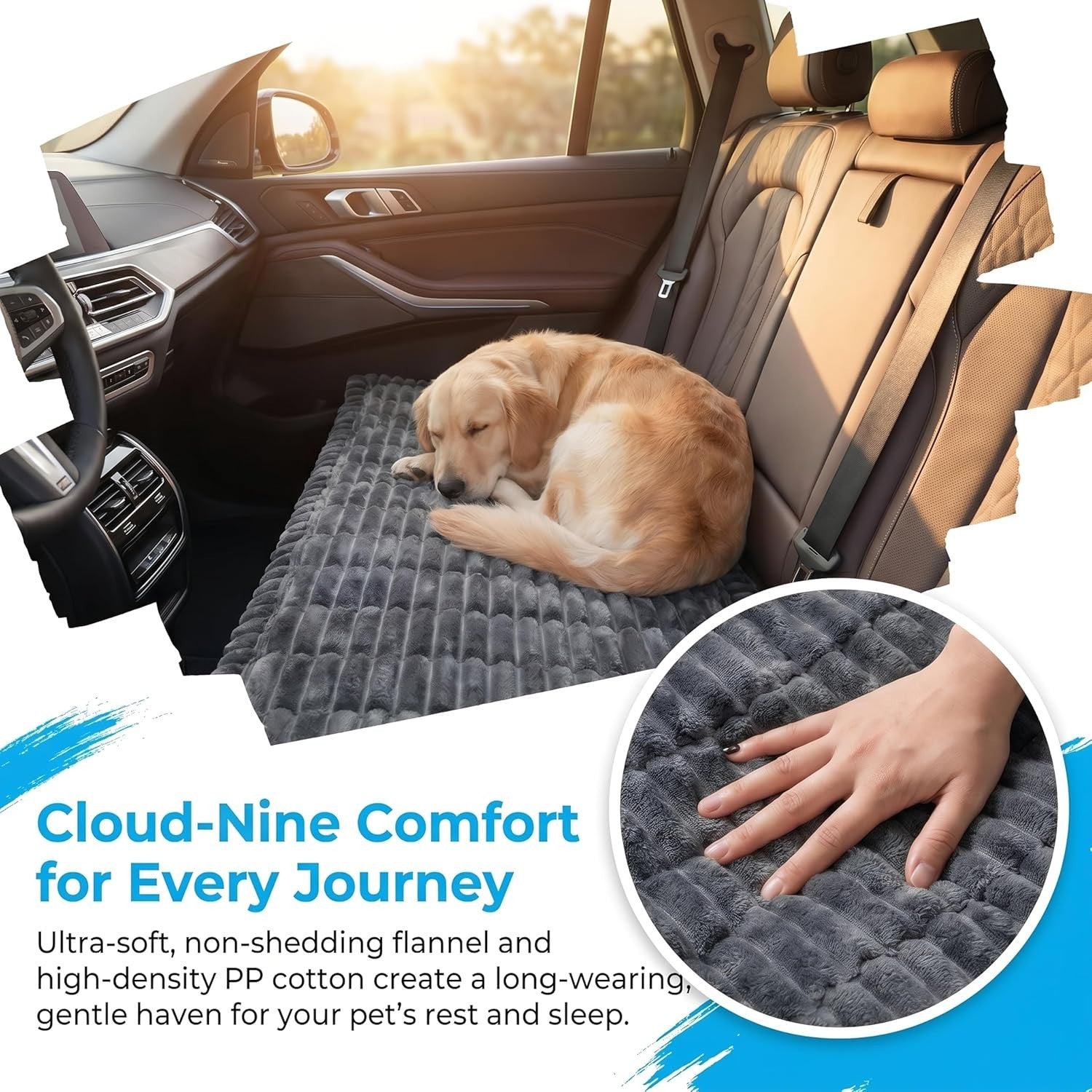 Dog Car Back Seat Bed Mat Non Slip Pet Travel Blanket 138x63cm