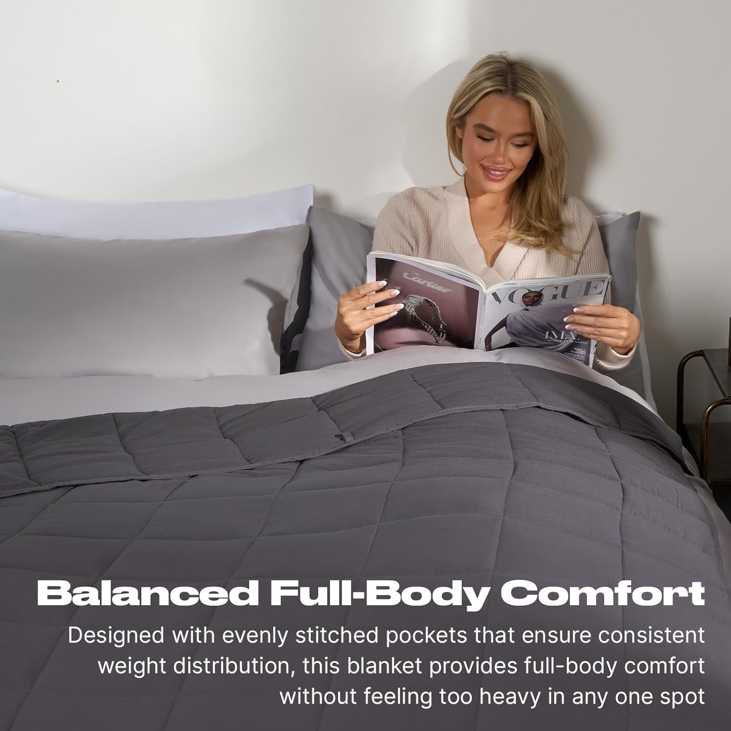 Weighted Blanket Adults Charcoal Grey 6kg 125x180cm Calming Sleep Aid